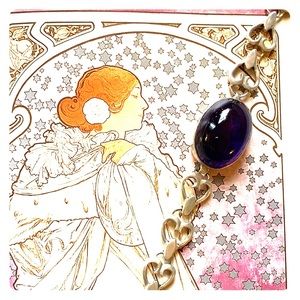 Amethyst and silver bracelet